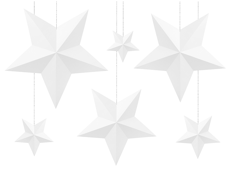 Estrellas decorativas blancas / 6 uds